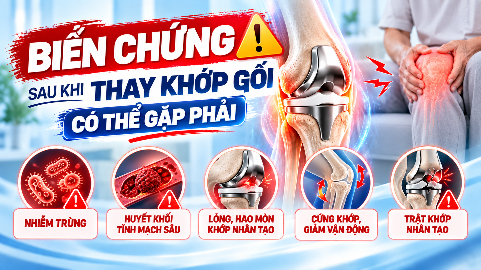Biến chứng sau khi thay khớp gối có thể gặp phải 10 Biến chứng sau khi thay khớp gối có thể gặp phải