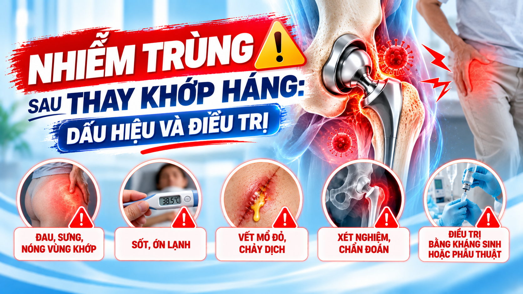 Nhiễm trùng sau thay khớp háng: Dấu hiệu và điều trị 9 Lưu nháp tự động